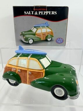 Vintage 90's Clay Art Surf's Up Salt & Pepper Shakers #7313 NIB Collectible